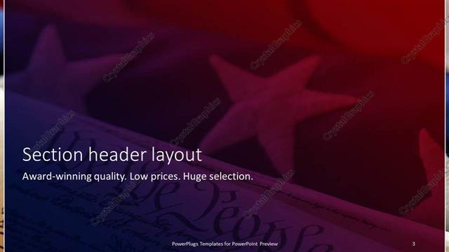 Section Header presentation slide layout