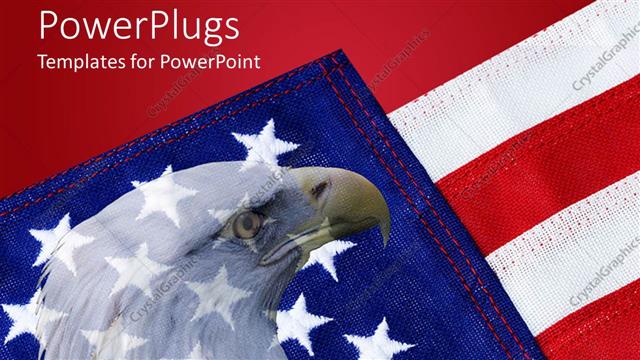  Presentation with bald - American flag with bald eagle in background depicting patriotism