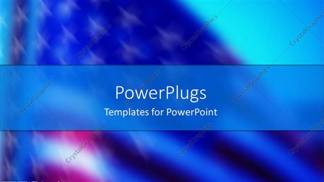  Presentation with america flag - American flag blurred into blue background and white word USA in the corner