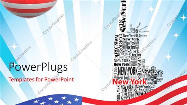  Presentation with new york - American flag over abstract background with New York forming Statue of Liberty
