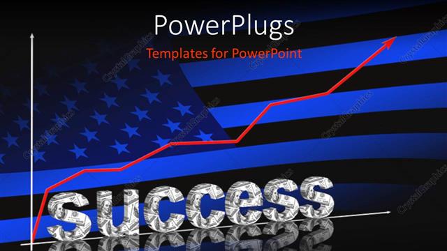  Presentation with business success - An American flag with the word success in front