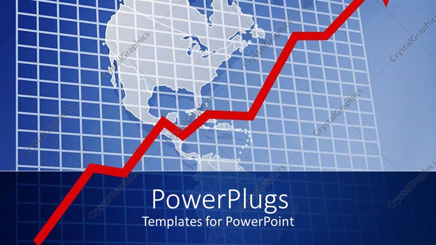 Featuring American Map on a Blue Chart with a Red Arrow