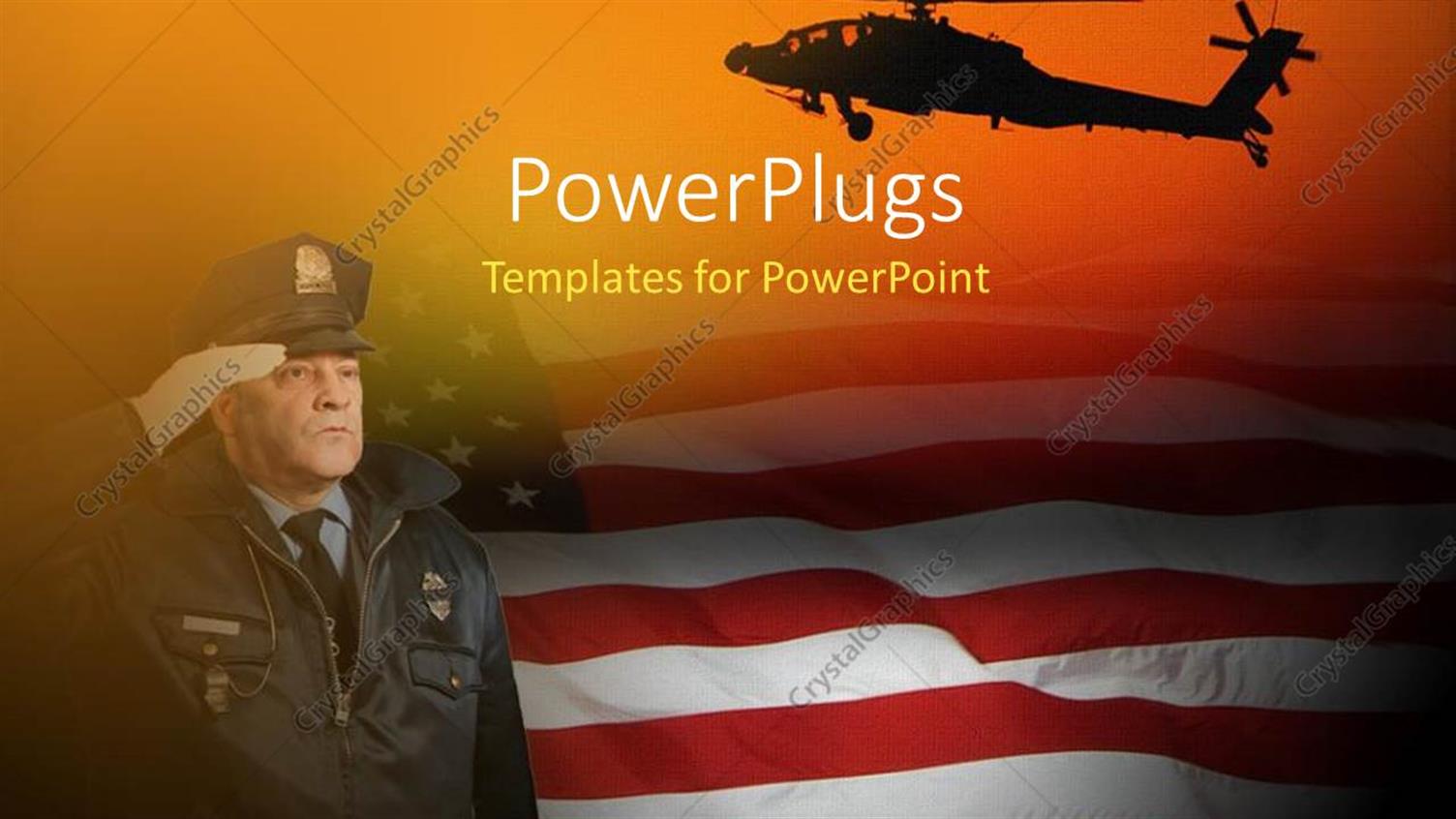 Featuring an American Soldier Saluting with American Flag in the Background