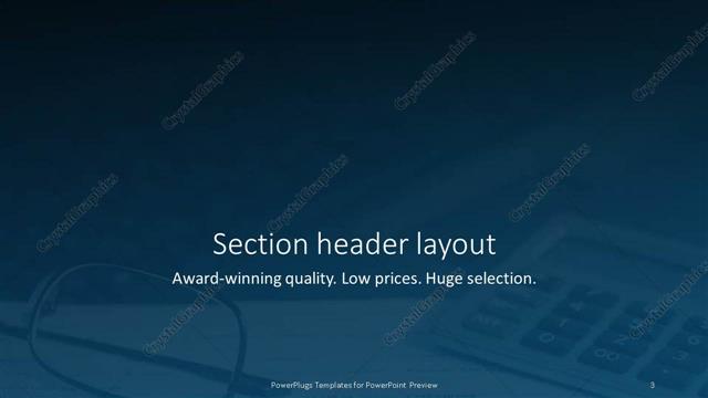 Section Header presentation slide layout