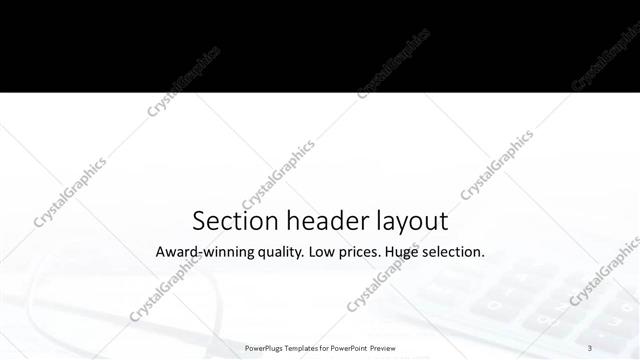 Section Header presentation slide layout