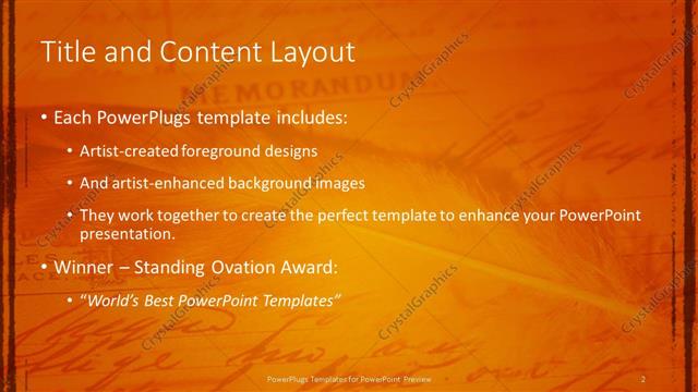 Title and Content presentation slide layout