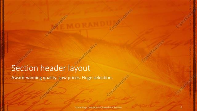 Section Header presentation slide layout