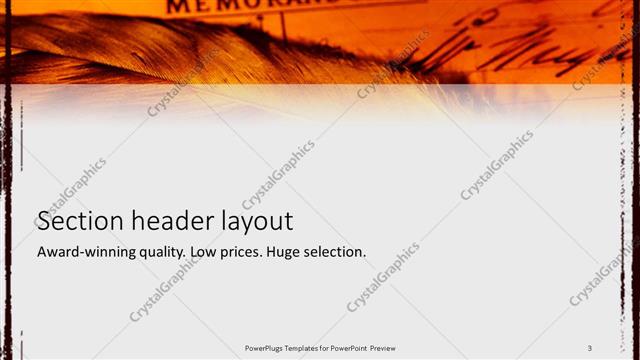 Section Header presentation slide layout