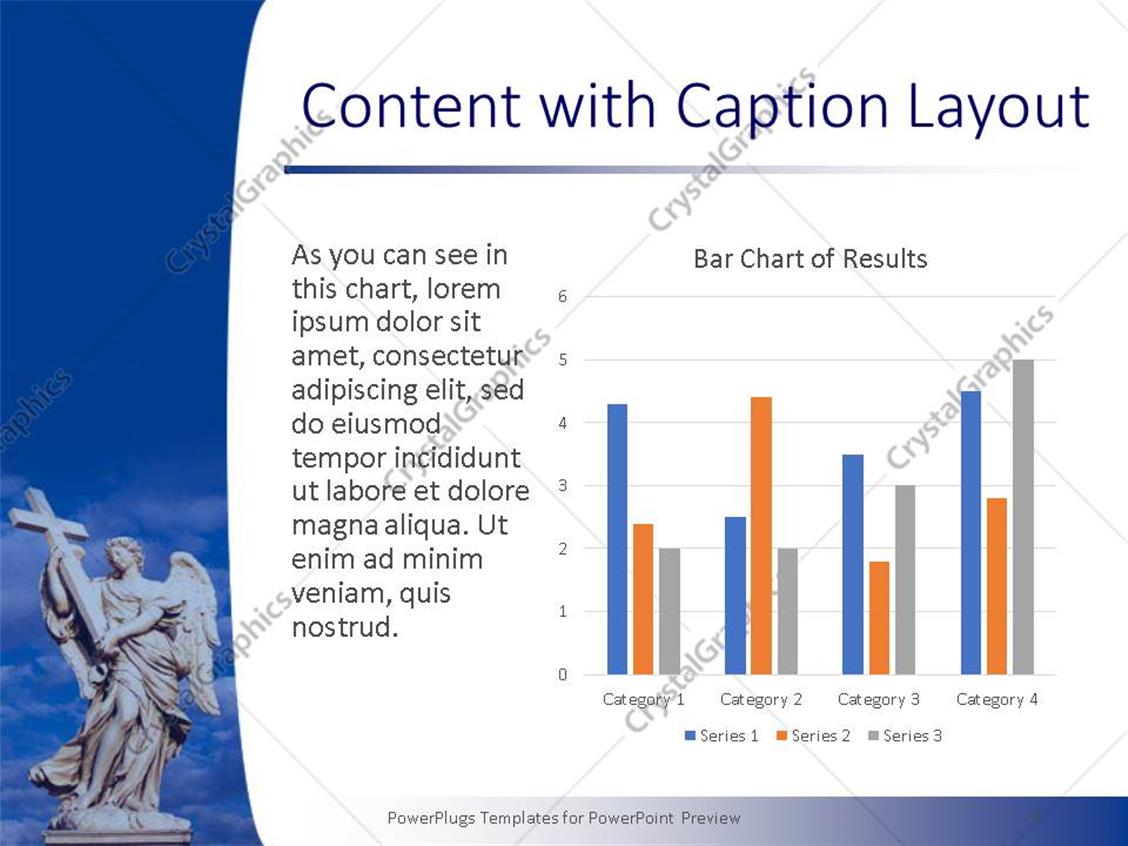 PowerPoint Template: an angel holding the holy cross with clouds in the