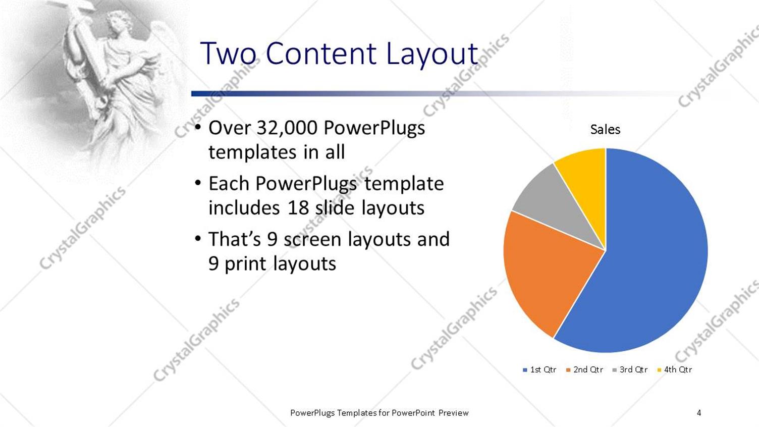 PowerPoint Template: an angel holding the holy cross with clouds in the