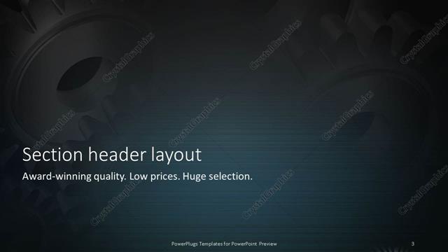 Section Header presentation slide layout