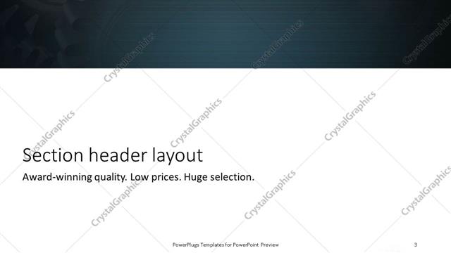 Section Header presentation slide layout