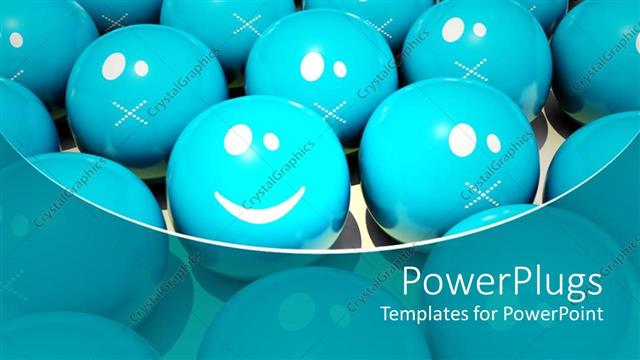  Presentation with shiny - Animated blue and white shiny smiley balls packed together