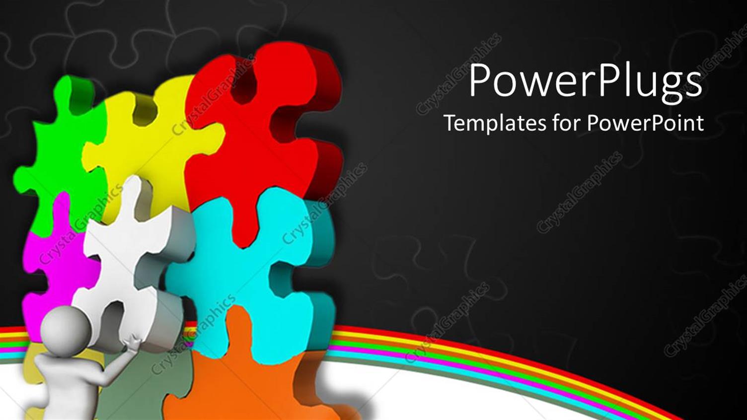 Featuring Animated Colorful Tiles Being Arranged by a Human Figure