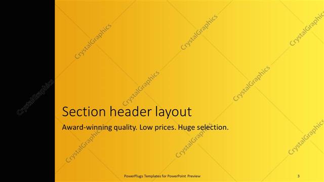 Section Header presentation slide layout