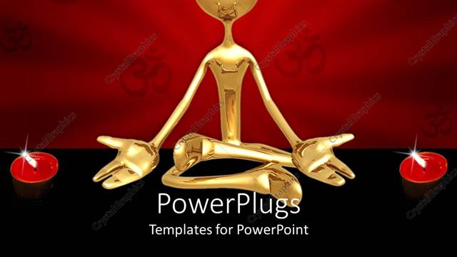  Presentation with meditation - Animated depiction of a gold colored human with his legs folded