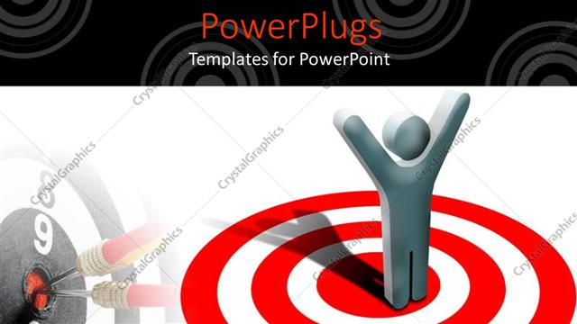  Presentation with winner - Animated depiction of a human raising hands standing on a target