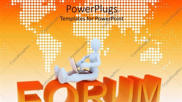  Presentation with forum - Animated depiction of a human sitting on a forum text
