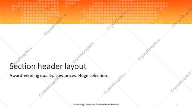 Section Header presentation slide layout
