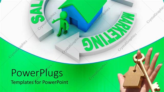  Presentation with real estate - Animated depiction of a human standing in front of a building