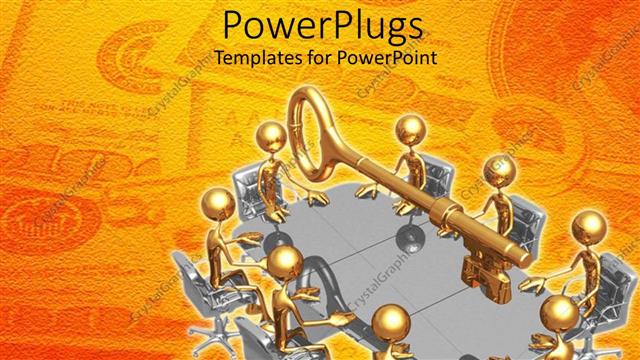  Presentation with round table - Animated depiction of humans having a meeting round a table