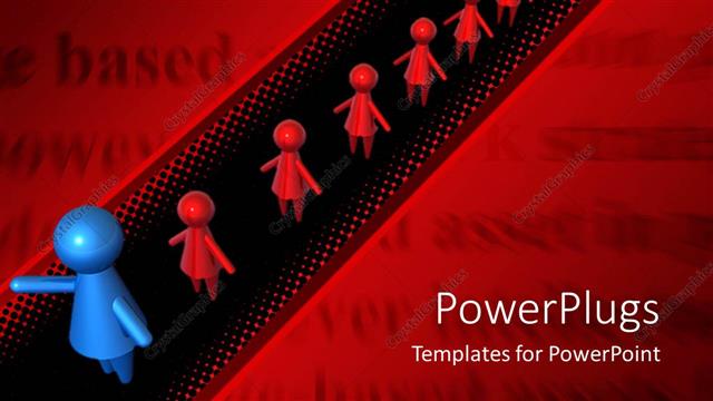  Presentation with leader - Animated depiction of humans walking on a straight line