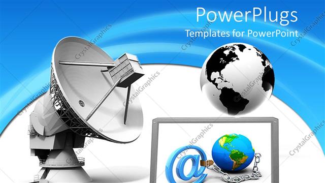  Presentation with chain - Animated depiction of a laptop globe chain and @ symbol