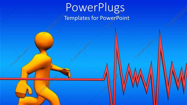  Presentation with human heart - Animated depiction of a large yellow human running on blue background