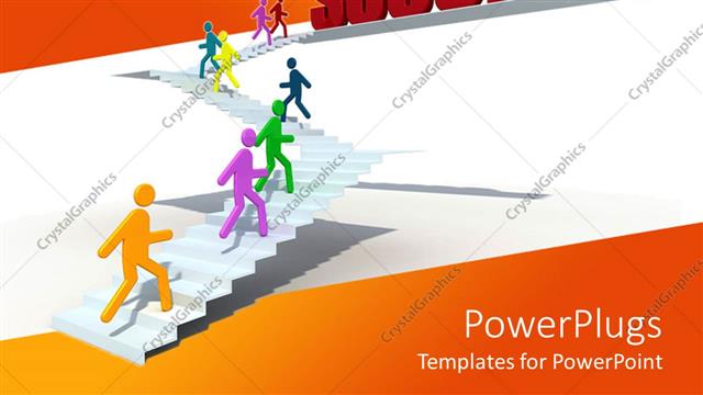  Presentation with climbing - Animated depiction of mufti colored humans climbing a staircase