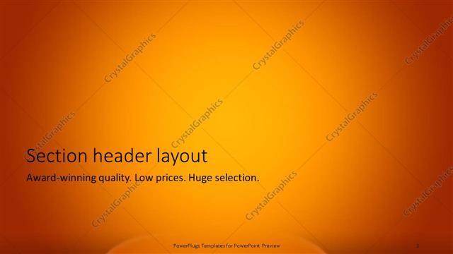 Section Header presentation slide layout
