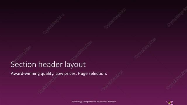 Section Header presentation slide layout
