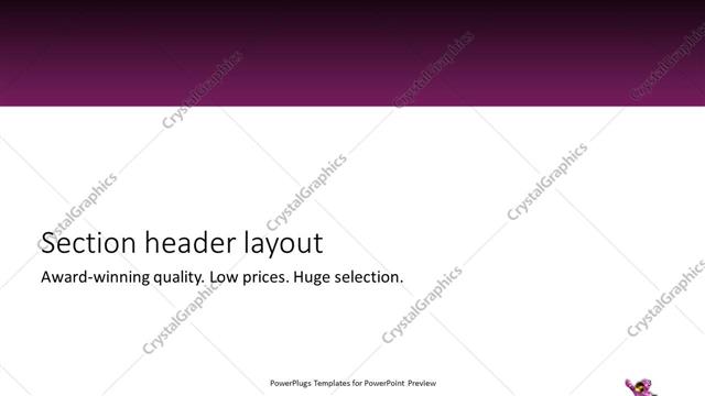 Section Header presentation slide layout