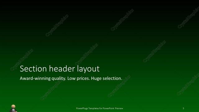 Section Header presentation slide layout