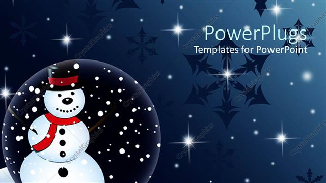  Presentation with snowman - Animated depiction of a snow man with shinning starts