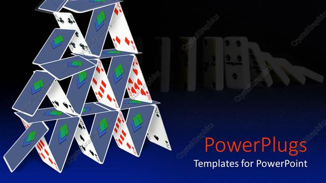 Presentation with domino - Animated depiction of a stack of cards and domino's