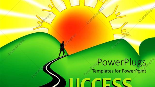  Presentation with walking - Animated depiction of a sun and a man walking towards it