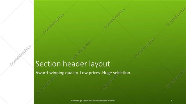 Section Header presentation slide layout