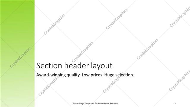 Section Header presentation slide layout