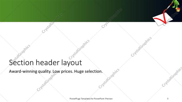 Section Header presentation slide layout