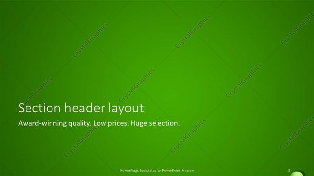Section Header presentation slide layout
