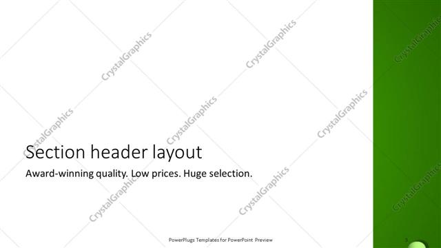 Section Header presentation slide layout