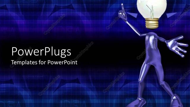  Presentation with human - Animated human depiction in blue color with a globe head