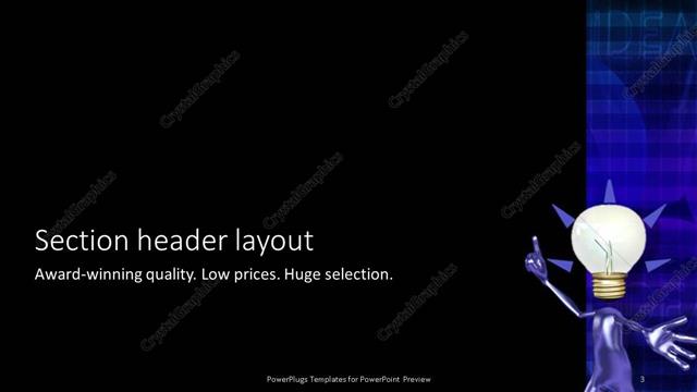 Section Header presentation slide layout