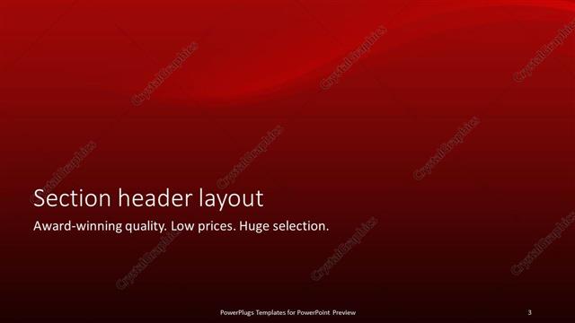 Section Header presentation slide layout