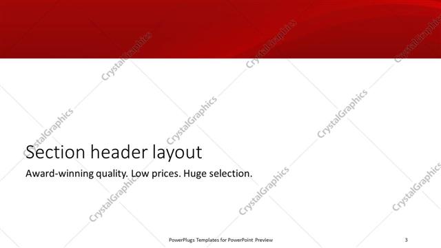 Section Header presentation slide layout