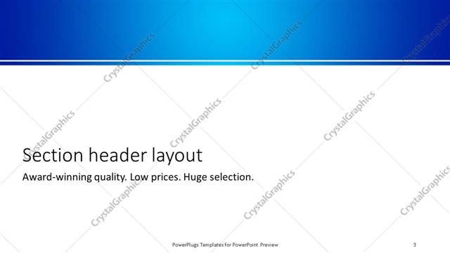 Section Header presentation slide layout