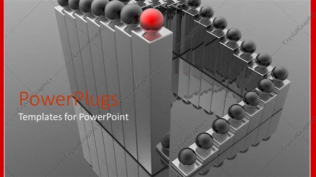  Presentation with metallic - Animated layers of metallic bars with red and black balls