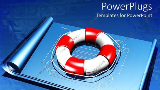  Presentation with blue metallic - Animated metallic blue prints with a red and white buoy