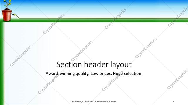 Section Header presentation slide layout
