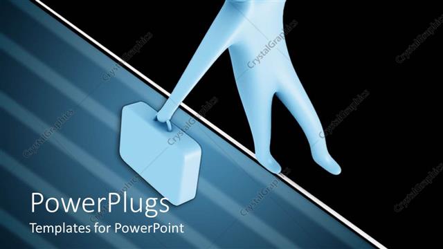  Presentation with animated - Animated view of a person with a briefcase sliding down